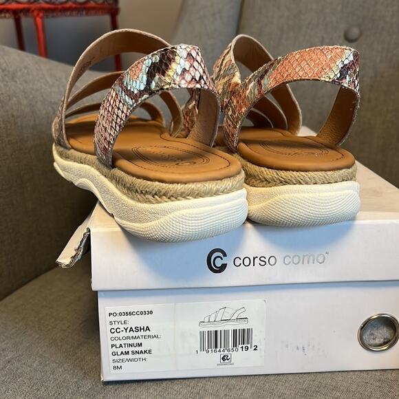 Corso Como Yasha platinum glam snake sandal size 8 - Picture 5 of 6